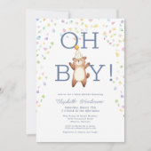 Feest Teddybeer Het is een Jongen Baby shower Uitn Kaart (Voorkant)
