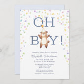 Feest Teddybeer Het is een Jongen Baby shower Uitn Kaart (Voorkant / Achterkant)