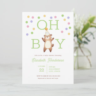 Feest Teddybeer Oh Jongen Baby Shower Uitnodiging
