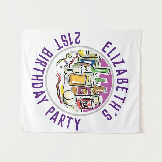 Feest ter ere van 21e verjaardag wandkleed (Voorkant (horizontaal))