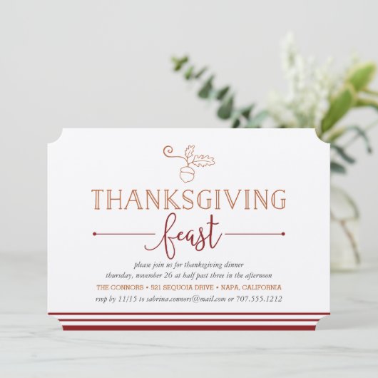 Feest | Thanksgiving binnenuitnodiging Kaart (Staand voorkant)