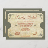 Feest Ticket Kaart (Voorkant / Achterkant)
