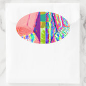 FEEST TIJD KUNST voor Clubs Cabarets Dancing Fun G Ovale Sticker (Tas)