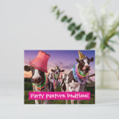 Feest tot de koeien thuis komen uitnodiging briefkaart (Staand voorkant)