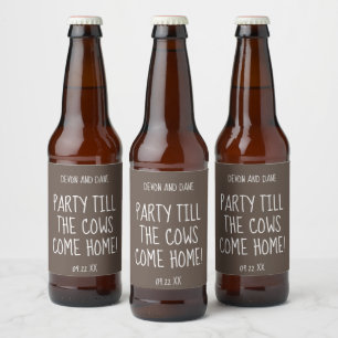 Feest tot de koeien thuiskomen dranklabel kit bier etiket