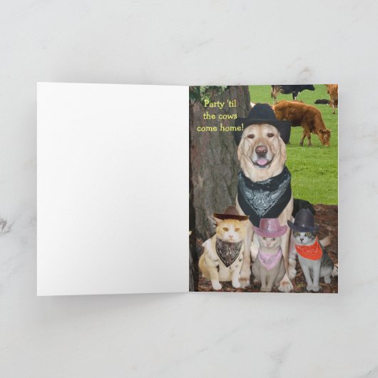 Feest tot de koeien thuiskomen! kaart (Binnen)