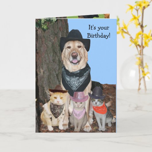 Feest tot de koeien thuiskomen! kaart (Gele Bloem)