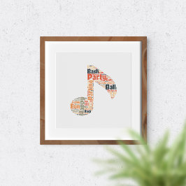 Feest typografie wandkunst. Leuk feest woord Perfect Poster
