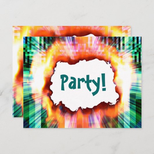 Feest. Uitnodiging (Voorkant / Achterkant)