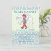 Feest Uitnodiging Cowboy en Paard (Staand voorkant)