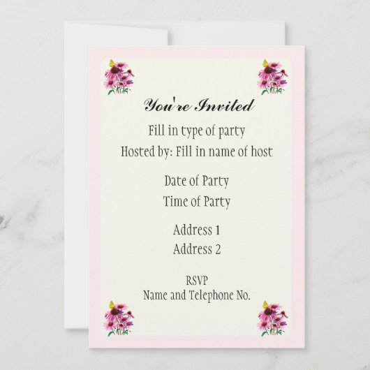 Feest Uitnodiging - Daisy Design (Voorkant)