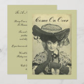 Feest uitnodiging - Vintage Vixen Invite! (Voorkant / Achterkant)