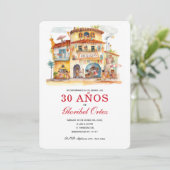 Feest uitnodiging voor 30-jarige vrouw uitnodiging (Staand voorkant)