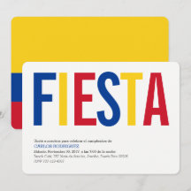 Feest: Uitnodigingen: Colombia: Colombiaanse Vlag
