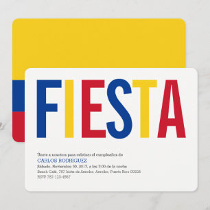 Feest: Uitnodigingen: Colombia: Colombiaanse Vlag Kaart