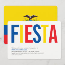 Feest: Uitnodigingen: Ecuador: Ecuadoraanse vlag