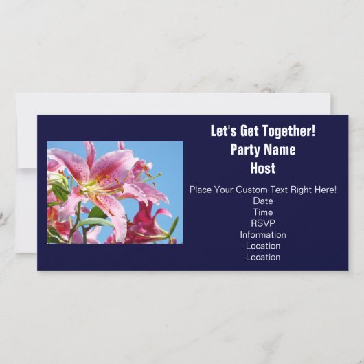 Feest Uitnodigingen Lily Bloemen Laten we Samen Ko (Voorkant)