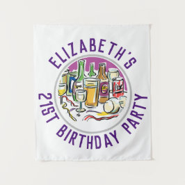 Feest van 21e verjaardag wandkleed