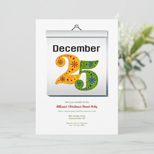 Feest van 25 december kaart (Staand voorkant)