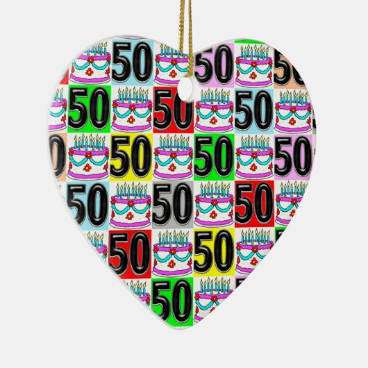 FEEST VAN 50 JAAR OUD KERAMISCH ORNAMENT (Rechts)