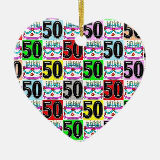 FEEST VAN 50 JAAR OUD KERAMISCH ORNAMENT (Voorkant)