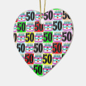 FEEST VAN 50 JAAR OUD KERAMISCH ORNAMENT (Links)