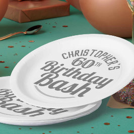 Feest van 60e verjaardag papieren bordje