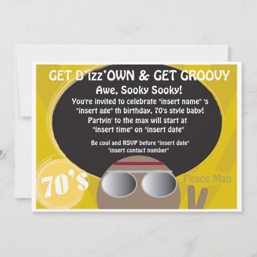 feest van 70 kaart (Voorkant)