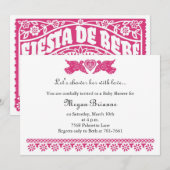 Feest van Baby Roze Liefdesvogels Banner Uitnodigi Kaart (Voorkant / Achterkant)