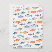 Feest van de 7 Fishes Christmas Party Waterverf Kaart (Achterkant)