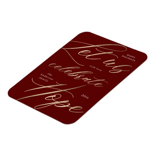 feest van de feestdag met het 'hope gold script' magneet (Linkerzijde)