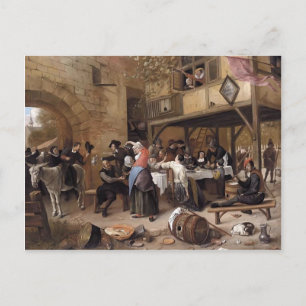 Feest van de Kamer van Koophandel door Jan Steen Briefkaart