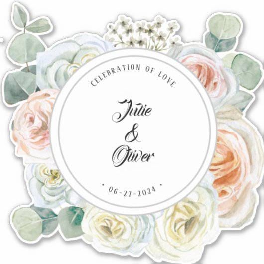 "Feest van de liefde" naamdatum Sticker (Voorkant)