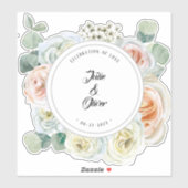 "Feest van de liefde" naamdatum Sticker (Vel)