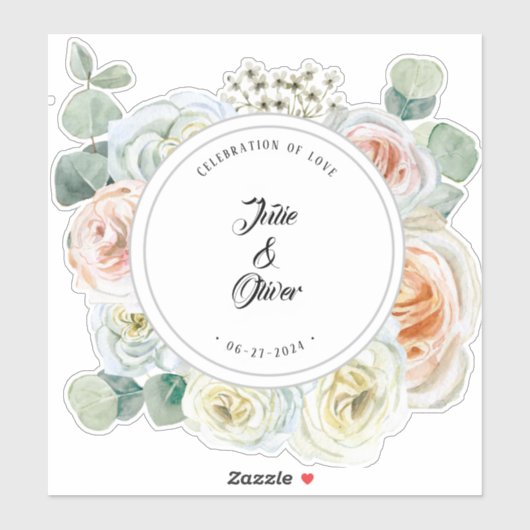 "Feest van de liefde" naamdatum Sticker (Vel)