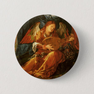 Feest van de Rozenkrans engel door Albrecht Durer Ronde Button 5,7 Cm