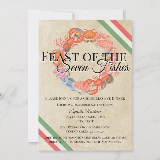  Feest van de Zeven Vissen Kerstfeest Kaart (Voorkant)