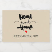 feest van het huishouden - NIEUW THUIS, THUIS SWEE Sparkling Wijnetiket (Enkel label)