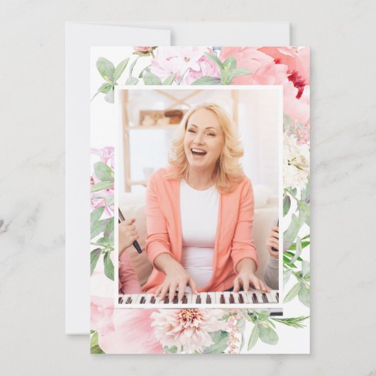 Feest van het leven Waterverf Photo Memorial Kaart (Achterkant)