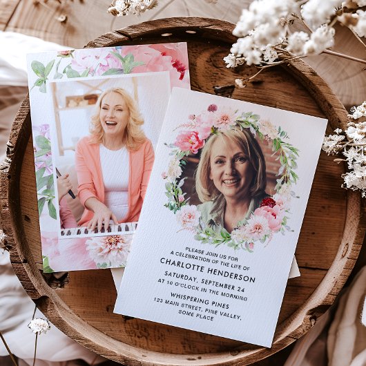 Feest van het leven Waterverf Photo Memorial Kaart