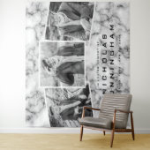 Feest van het Leven Zwart Witte Marmer Drie Foto Wandkleed (In situ)