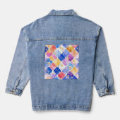 Feest van kleuren in een bloementuin denim jacket (Achterkant)