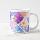 Feest van kleuren in een bloementuin grote koffiekop (Rechts)