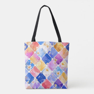 Feest van kleuren in een bloementuin tote bag