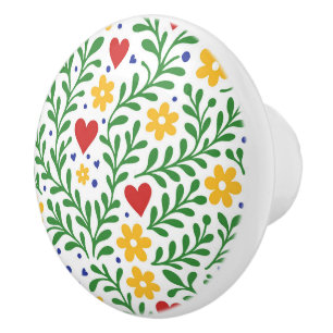 Feest van Liefde Fun Bold Kleurrijk Bloemmotief Keramische Knop