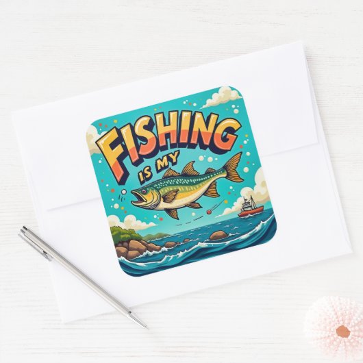 Feest van Natuur en vrije tijd Vierkante Sticker (Envelop)