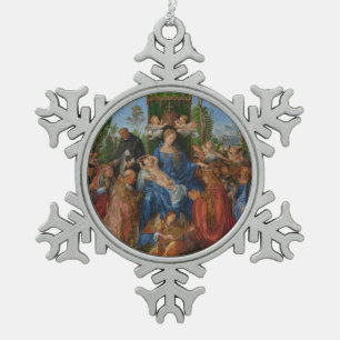 Feest van Roze Slingers, 1506 (olie op hout) Tin Sneeuwvlok Ornament