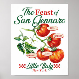 Feest van San Gennaro tomaat Italië Italiaans eten Poster
