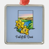 Feest van Sint-David Narcissen Metalen Ornament (Voorkant)