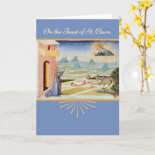 Feest van St. Blauw Clare van Assisi, Kaart (Gele Bloem)